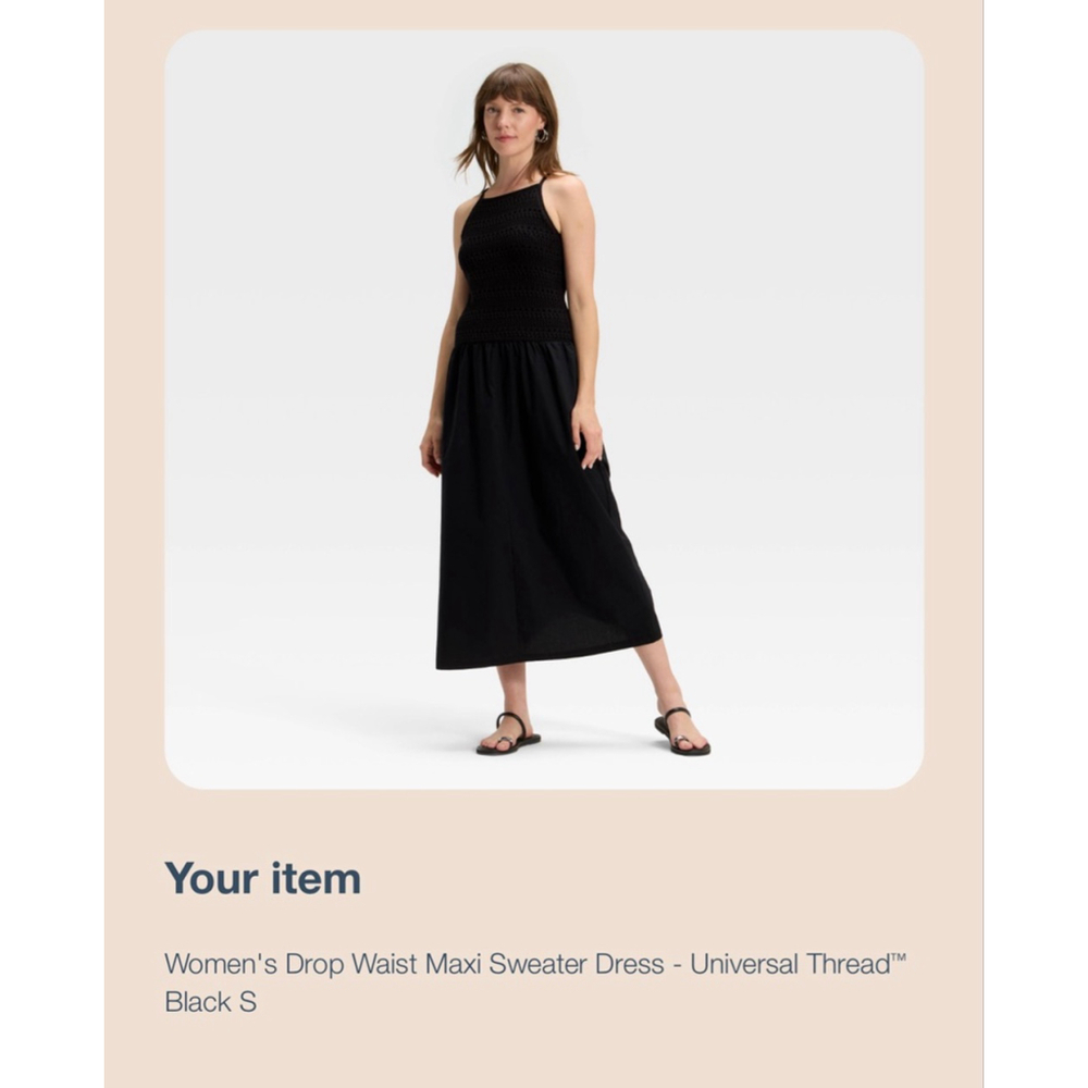 Women’s Drop Waist Maxi Sweater Dress – Universal Thread™ Black | Size S | NWT